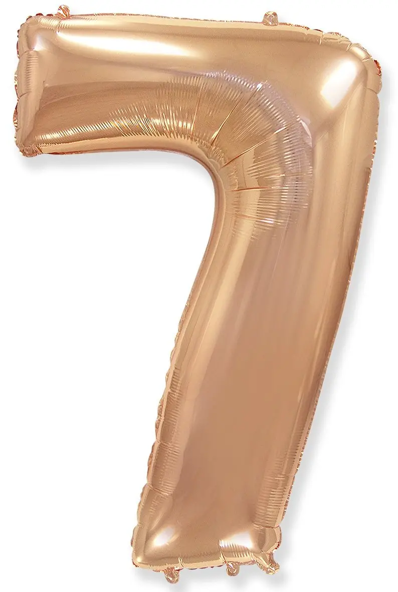 Large foil balloon number "7" - Rose Gold
