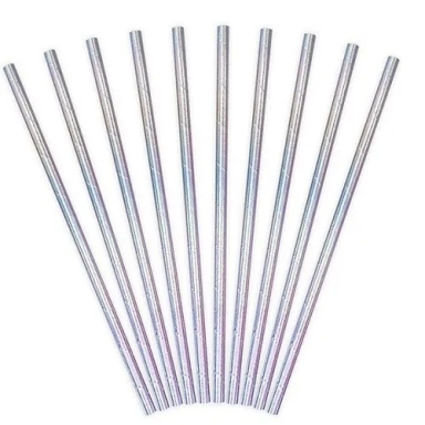 Pailles "Bleu Happy B-Day" (10 pièces)
