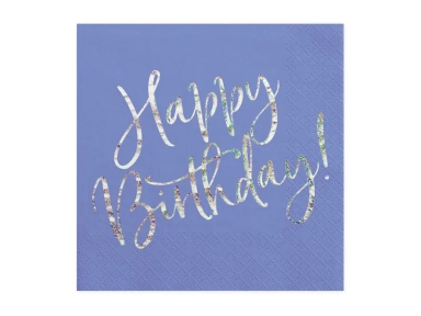 Serviettes "Bleu Happy B-Day”(20 pièces)