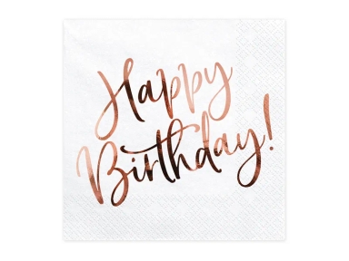 Rose Gold Happy Birthday Napkins