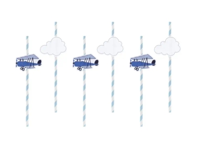 Cocktail straws "Little Plane" (6 pieces)