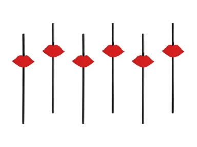 Cocktail straws "Romantic date" (6 pieces)