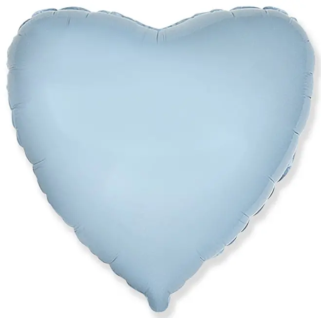 Heart shaped balloon – 46 cm - Pastel Baby Blue