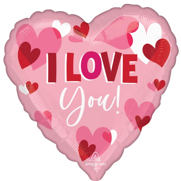 Jumbo I Love You Playful Hearts Foil Balloon 71 cm