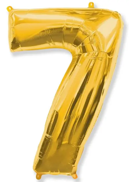 Large foil balloon number "7" - Gold