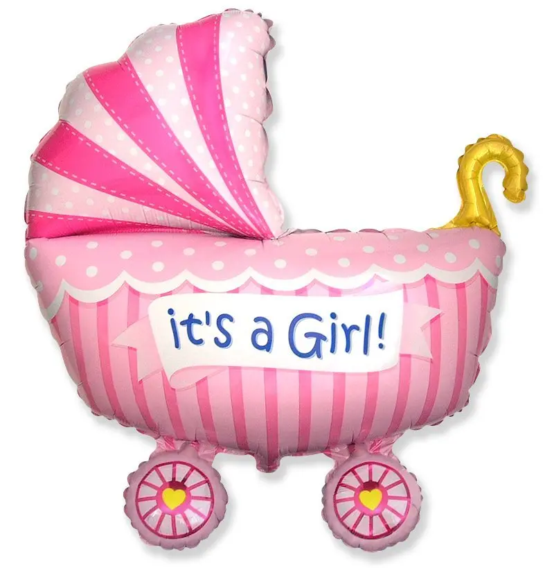 Pink Stroller It's a Girl Balloon
