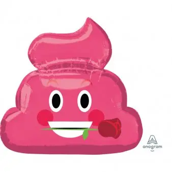 Rose Poop Emoji Balloon