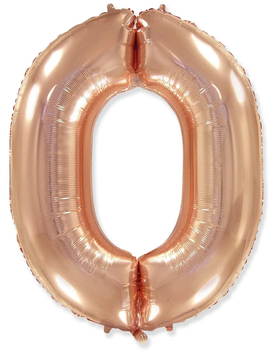 Large foil balloon number "0" - Rose Gold