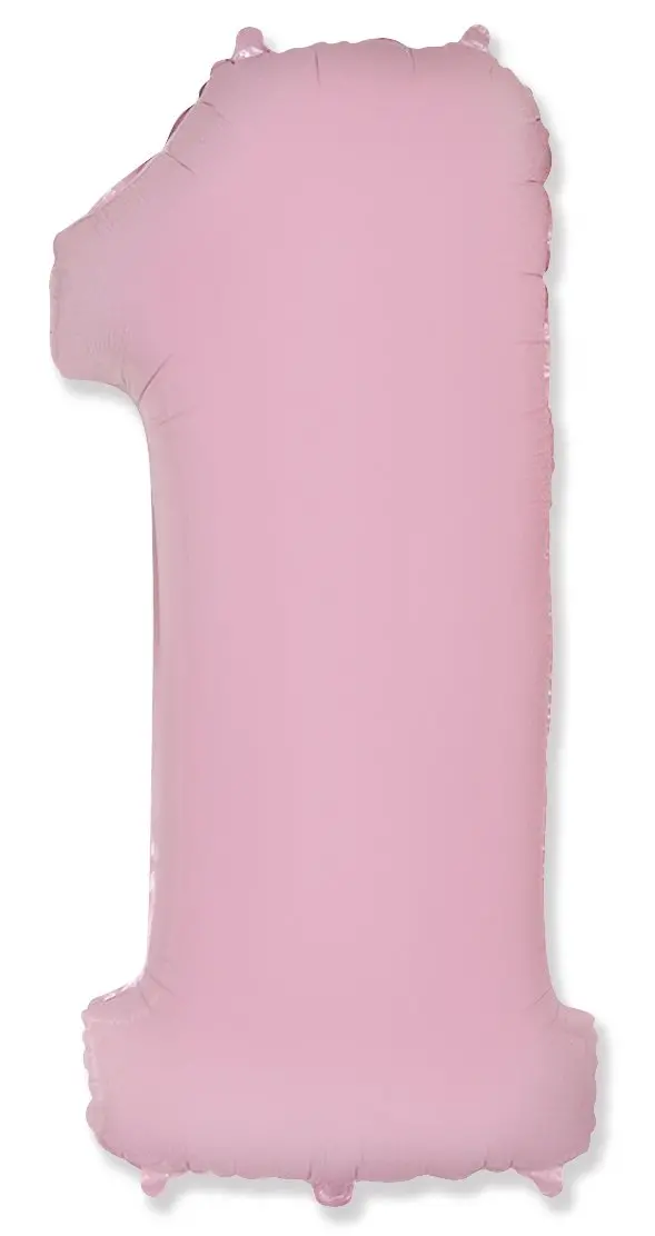 Large foil balloon number "1" - Pastel Pink