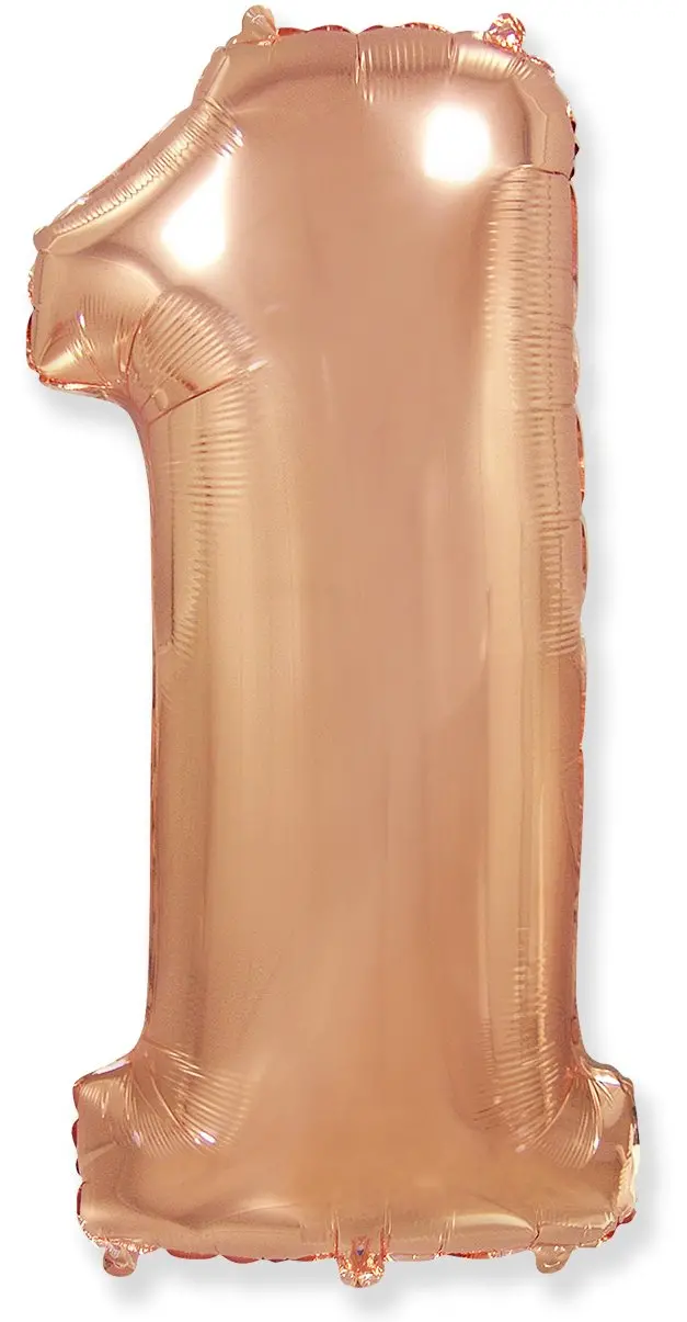 Large foil balloon number "1" - Rose Gold