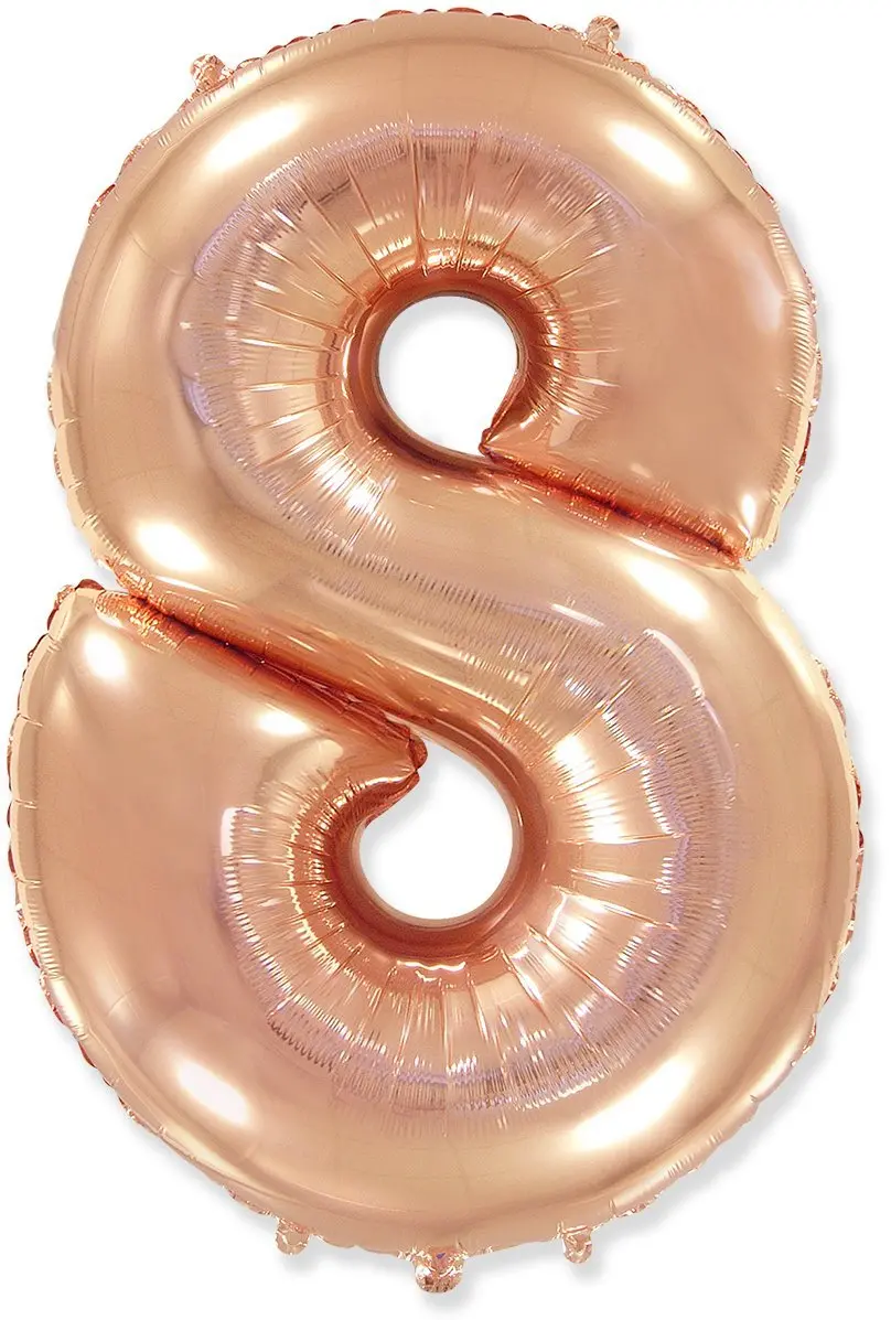 Large foil balloon number "8" - Rose Gold