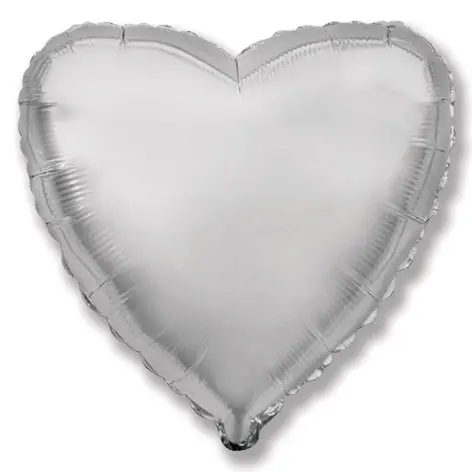 Heart shaped balloon – 46 cm - Silver